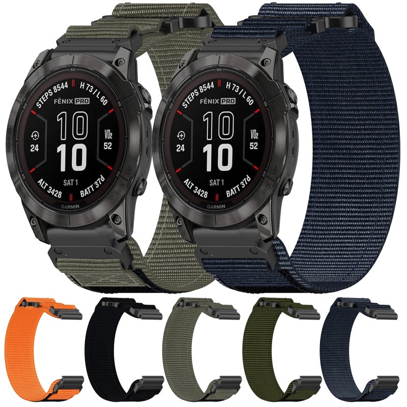 S-TOP For Garmin Fenix 6X 26mm Nylon Hook And Loop Fastener Watch Band(Orange) - Image 3