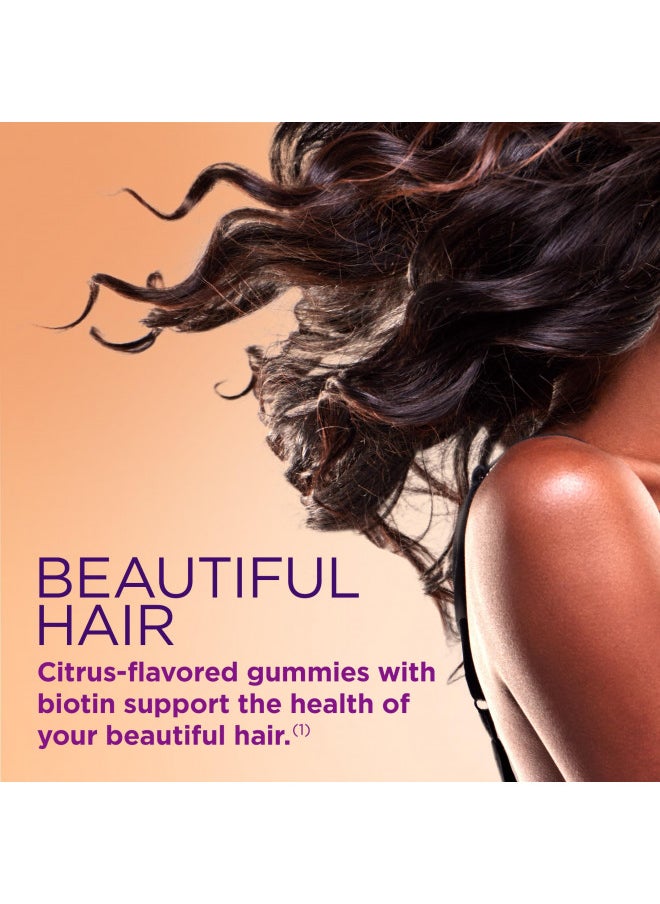 NATURE'S BOUNTY - Nature's Bounty Hair, Skin & Nails with Biotin and Collagen, Citrus-Flavored Gummies Vitamin Supplement, Supports Hair, Skin, and Nail Health for Women, 2500 mcg, 80 Count - Image 1