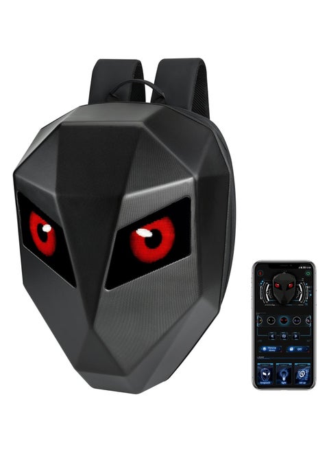 LED Knight Smart 19" Backpack - Programmable Motorcycle Helmet Bag with Dynamic Art, Waterproof Hard Shell