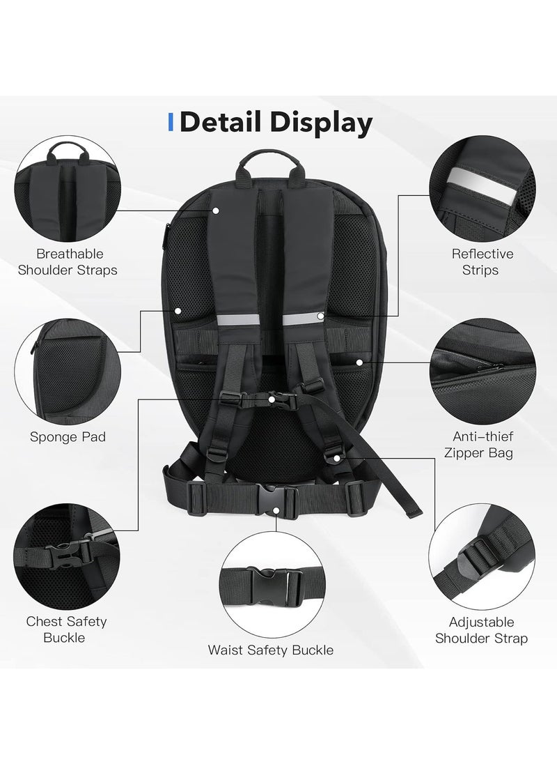 BikeMaster LED Knight Smart 19" Backpack - Programmable Motorcycle Helmet Bag with Dynamic Art, Waterproof Hard Shell  - Image 2