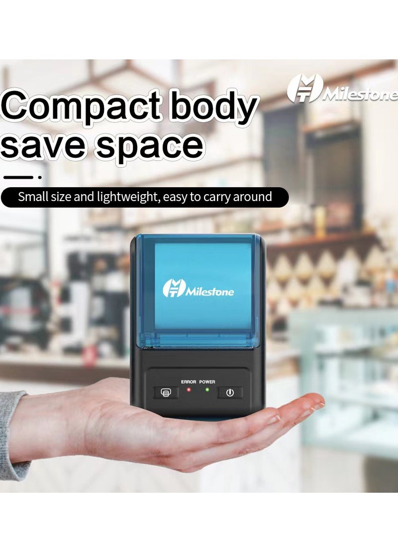 Milestone طابعة فواتير حرارية محمولة مقاس 58 مم تدعم الاتصال عبر تقنية BT/USB للسوبر ماركت والمطعم والمتجر والمستودع - Image 5