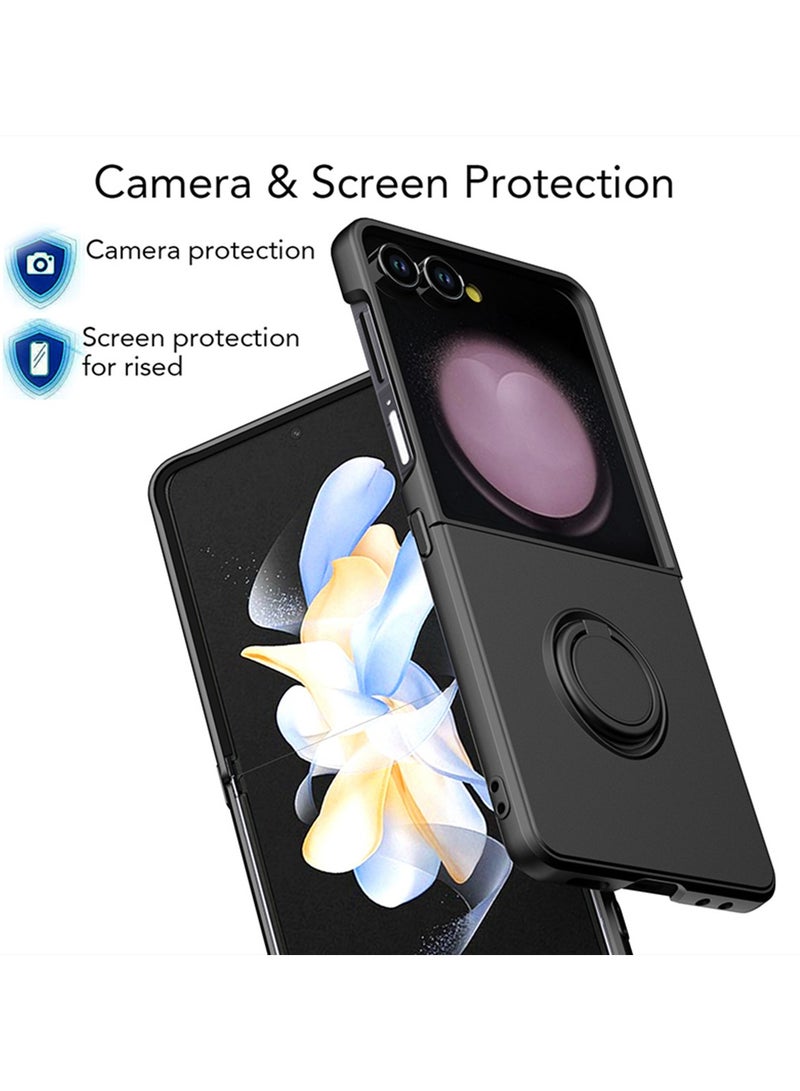 Samsung Galaxy Z Flip 7 Case Soft Thermoplastic polyurethane with 360 Rotatable Ring Holder Kickstand Fashion Magnetic Car Mount Shockproof and Anti-Fall Protection Cover  - Image 2