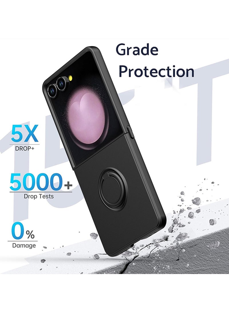 Samsung Galaxy Z Flip 7 Case Soft Thermoplastic polyurethane with 360 Rotatable Ring Holder Kickstand Fashion Magnetic Car Mount Shockproof and Anti-Fall Protection Cover  - Image 3