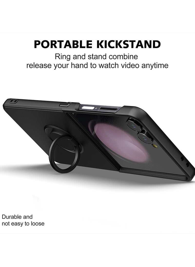 Samsung Galaxy Z Flip 7 Case Soft Thermoplastic polyurethane with 360 Rotatable Ring Holder Kickstand Fashion Magnetic Car Mount Shockproof and Anti-Fall Protection Cover  - Image 4