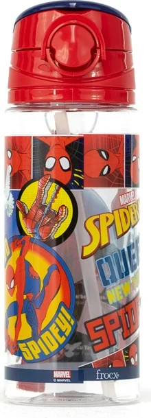 Oppland Boy's Water Bottle Licensed Original Frozen Spider Man Cars Straw 500 ml PP Free