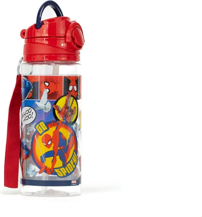 Oppland Boy's Water Bottle Licensed Original Frozen Spider Man Cars Straw 500 ml PP Free