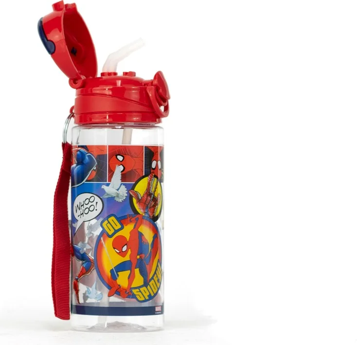 Oppland Boy's Water Bottle Licensed Original Frozen Spider Man Cars Straw 500 ml PP Free
