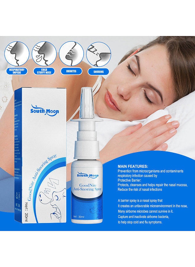 SOUTH MOON 20ml Anti-snoring Spray Reduce Snoring Relief Nasal Sleep Snoring Spray  - Image 2