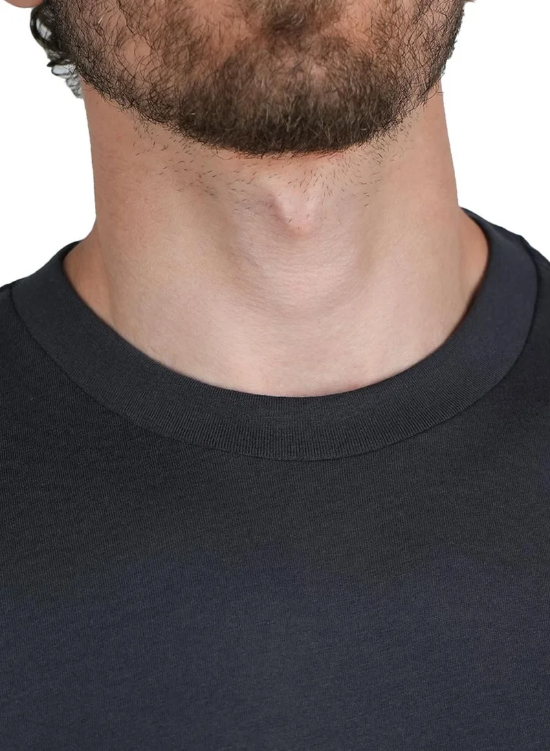 GIORDANO  Men's Cotton Signature Print Slim Fit Tee for Men | Best Price UAE