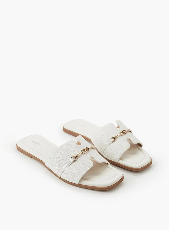 Celeste Women Metal Accent Slip-On Sandals