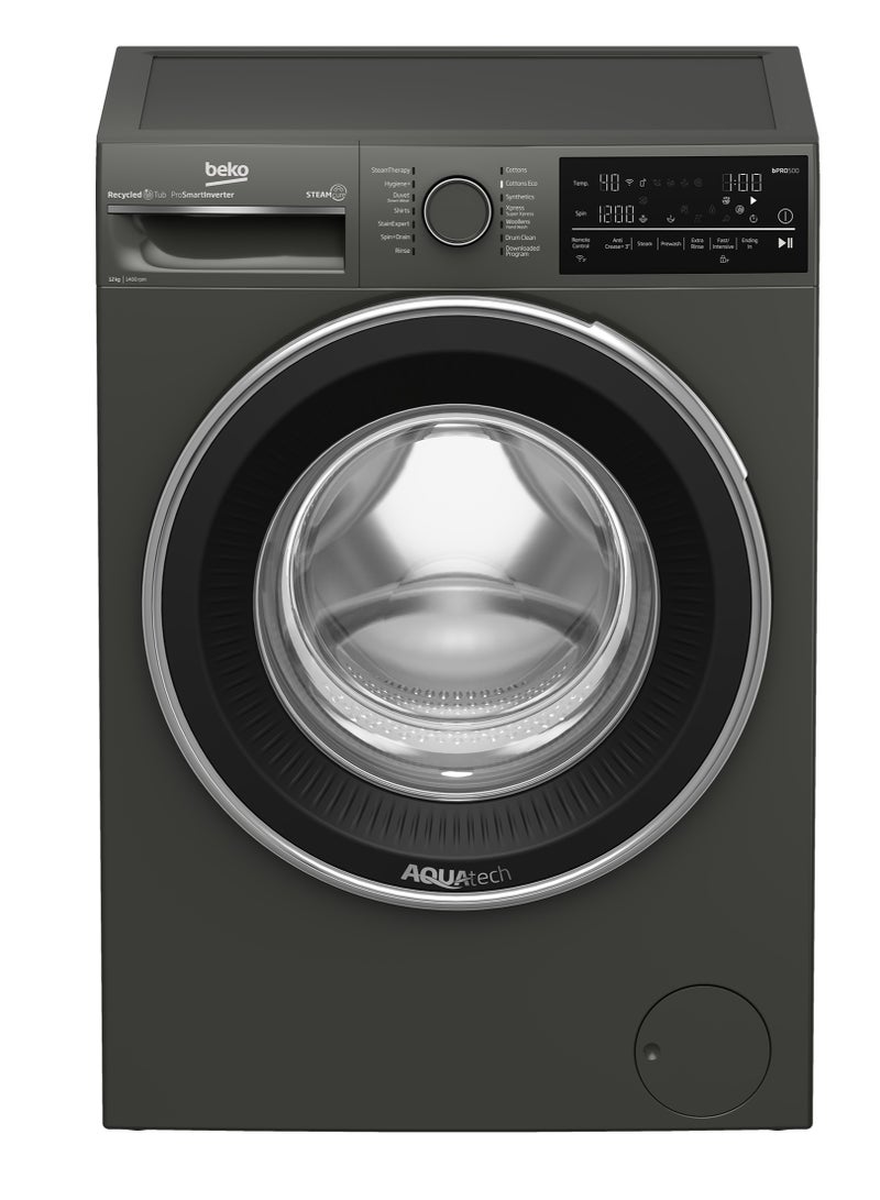 Beko Freestanding Washing Machine - B3WFU51240MCI - (12 kg, 1400 rpm) 12 L B3WFU51240MCI Grey - Image 1
