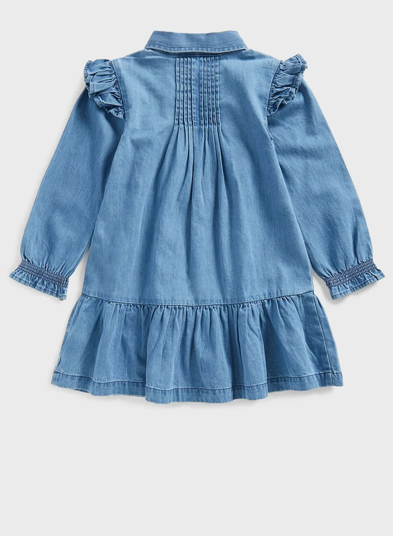 mothercare Denim Shirt Dress With Frill