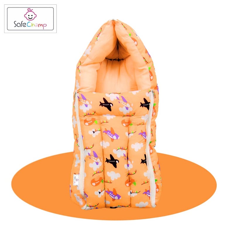 SafeChamp SafeChamp Skyler Baby Feeding Pillow, Bedding Set with Mosquito net and Sleeping Bag Combo (Orange) - Image 3