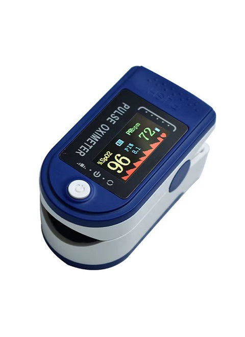 Digital Fingertip Pulse Oximeter Blood Oxygen Sensor Saturation Mini SpO2 Monitor Pulse Rate Measurement Meter for Home Sports Travel Blue