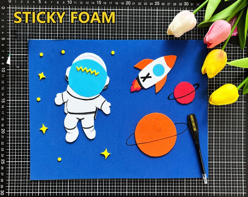 MEARCOOH Self Adhesive Foam Sheets, 10 Colors 9x12 Inch 2mm Sticky Eva Foam Paper for Crafts Cardmaking Photo Frames Classroom Scrapbooking Christmas Crafts (Multi-Color 10 Sheets) - Image 4