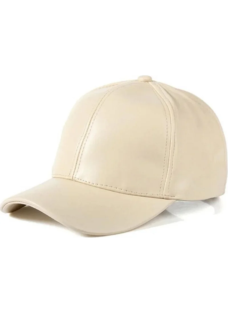 Bahels Beige Unisex Vegan Leather Cap Hat