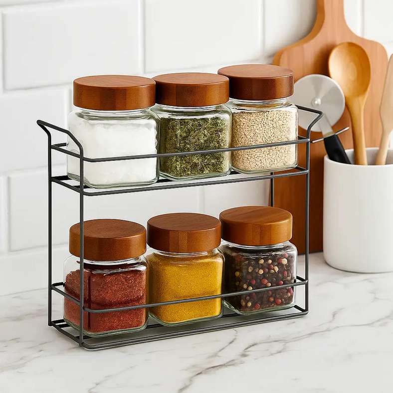 Pan Home Cassia 6-Piece Spice Jar Set for Kitchen - Image 1
