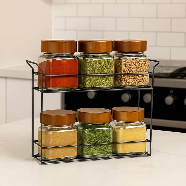 Pan Home Cassia 6-Piece Spice Jar Set for Kitchen - Image 2
