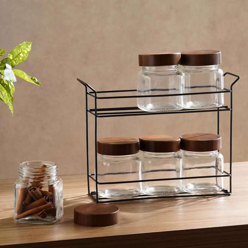 Pan Home Cassia 6-Piece Spice Jar Set for Kitchen - Image 3