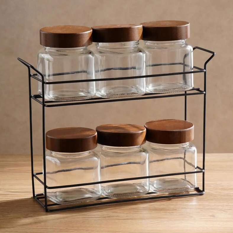 Pan Home Cassia 6-Piece Spice Jar Set for Kitchen - Image 4
