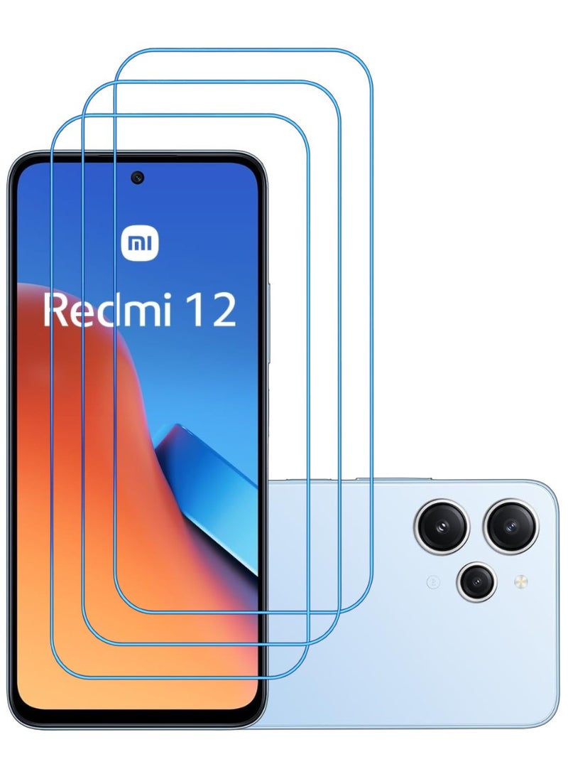 ACLIX 3 Pieces Antistatic ESD Dustproof Premium Quality High Definition Clear Tempered Glass Screen Protector Designed For Xiaomi Redmi 12 - Image 1