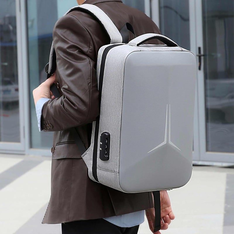 HIKE Semi Hard 16-inch Unisex Laptop Backpack with Built in Combination lock and USB/Headphone Port Daypack for Travel, Office and Business, HK2252 - Image 2