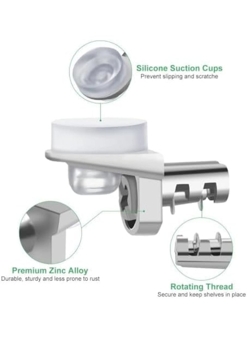 30 Pack Shelf Pegs Pins with Silicone Suction Cups, 1/5 Inch 5mm Metal Pins - Premium Zinc Alloy Material, Unique Design, Easy to Install, for Adjustable Wood and Glass Shelving Hold Nickel - Image 3