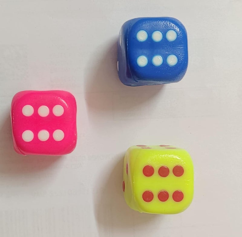 PMK E Store Six Sided 25mm Very Big Size Multi Color Dice or Die for Playing Board Games and Poker Chip Set Games (8) - Image 3