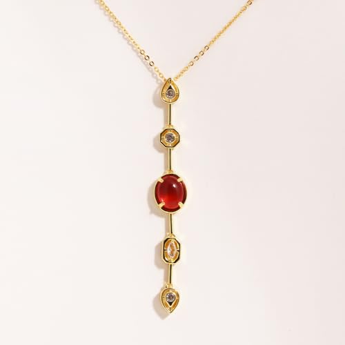 MEENAZ Diamond pendant necklace for women Multi Color Gold Solitaire necklace for woman long chains stylish/Locket Jewellery Set AD CZ American diamond Anti tarnish jewelry Stainless Steel 112 - Image 4