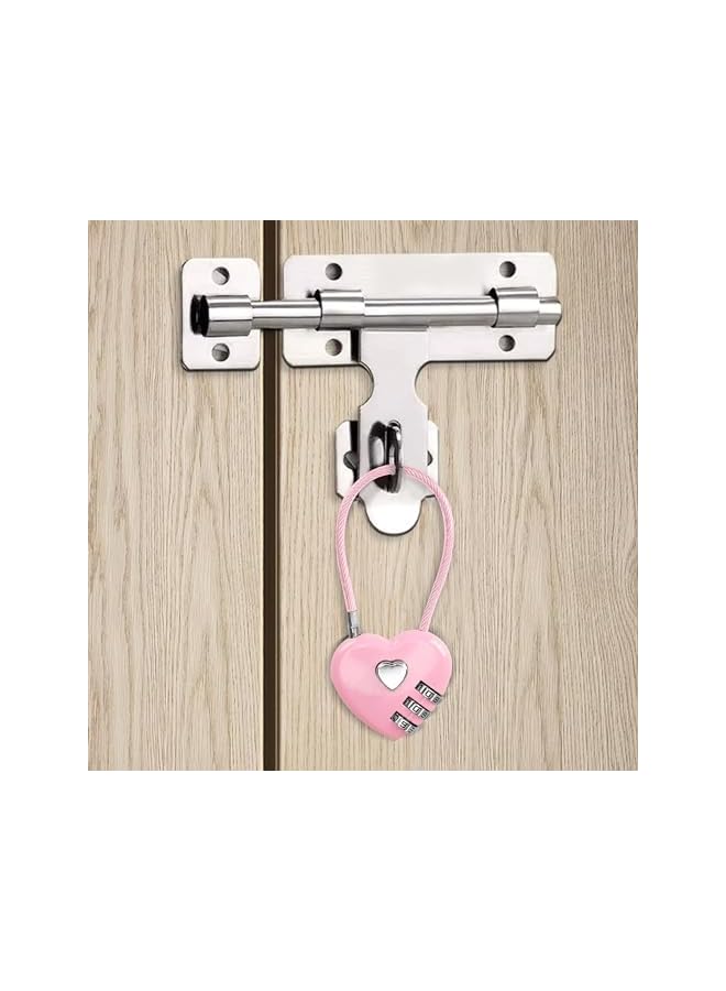 PROMASS PROMASS 2 Pack Combination Lock, 3 Digit Heart Shaped Padlock for School Gym Locker, TSA Approved Cable Luggage Locks, Sports Locker Lock, Luggage,Fence,Backpack,Valentine Gift (Pink)  - Image 2