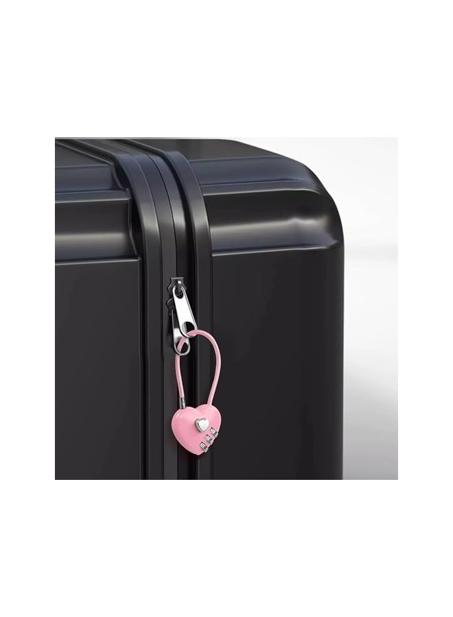 PROMASS PROMASS 2 Pack Combination Lock, 3 Digit Heart Shaped Padlock for School Gym Locker, TSA Approved Cable Luggage Locks, Sports Locker Lock, Luggage,Fence,Backpack,Valentine Gift (Pink)  - Image 3