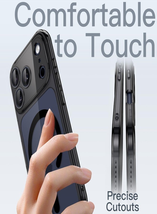 جي تيك جراب JETech المغناطيسي النحيف لهاتف iPhone 17 Pro Max مقاس 6.9 بوصة، متوافق مع MagSafe، يوفر حماية كاملة لعدسة الكاميرا، غطاء حماية شفاف فائق النحافة وخفيف الوزن بتصميم بسيط (أسود) - Image 4