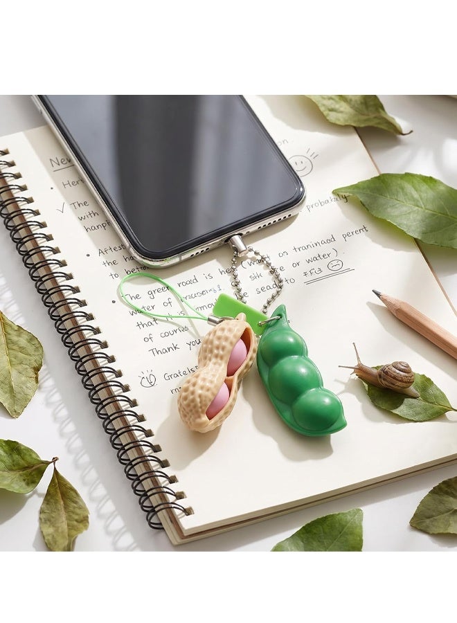 3PCS Green Edamame Squeeze Bean Fidget Keychain Stress Relief Toy Party Favor Gift - Image 5
