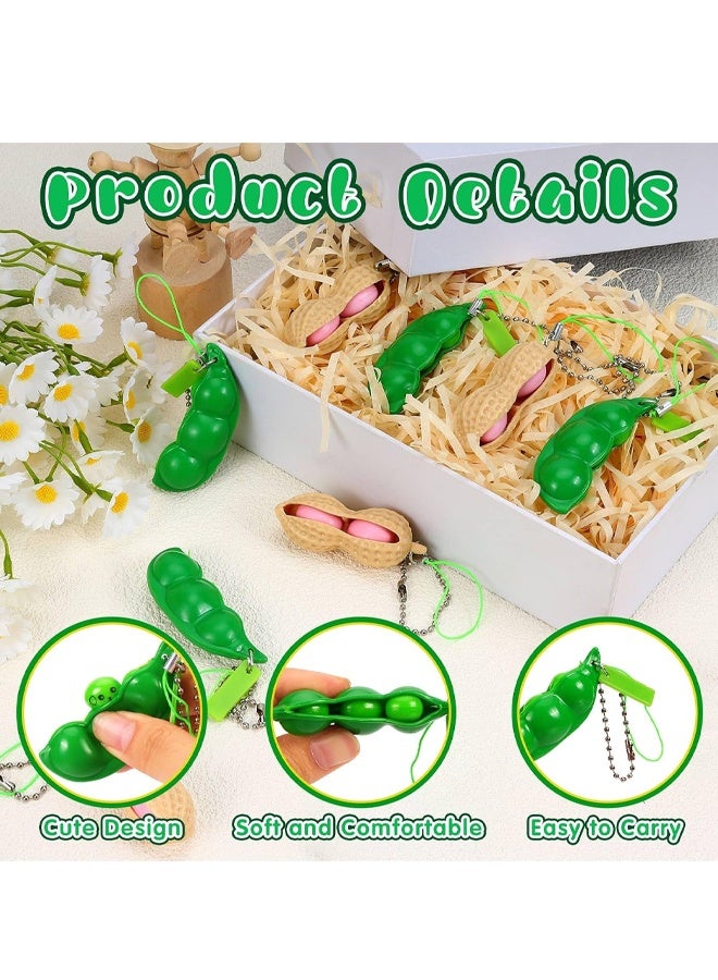 3PCS Green Edamame Squeeze Bean Fidget Keychain Stress Relief Toy Party Favor Gift - Image 3