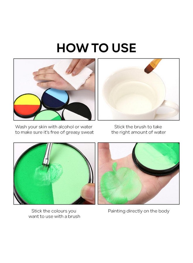 FREEORR Green Face Body Paint Makeup Foundation 30G Water Activated Dark Greenlight Green Cream To Powder Face Body Paint For Halloween Costume Cosplay Theater Stage Dressup Makeup Matte Finish - Image 5
