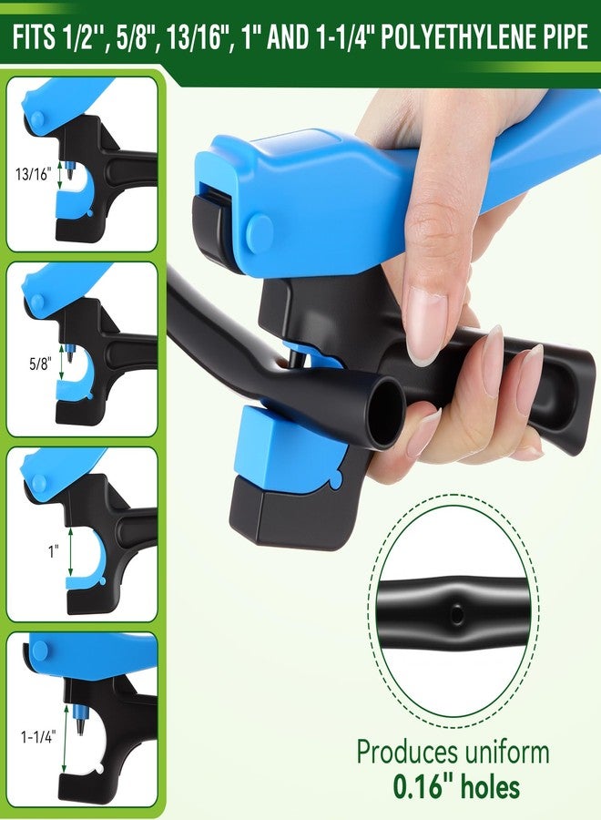 Feekoon Drip Irrigation Hole Punch Tool & 2-in-1 Drip Line System Punch for 1/2 Polyethylene (PE) Tubings, Irrigation Sprinkler Tubing Cutter for 1/4 Tubing (3 Pcs), Garden Dripline Watering Tools - Image 2