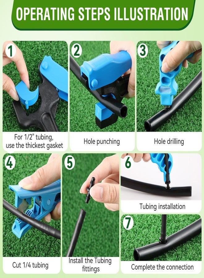 Feekoon Drip Irrigation Hole Punch Tool & 2-in-1 Drip Line System Punch for 1/2 Polyethylene (PE) Tubings, Irrigation Sprinkler Tubing Cutter for 1/4 Tubing (3 Pcs), Garden Dripline Watering Tools - Image 5