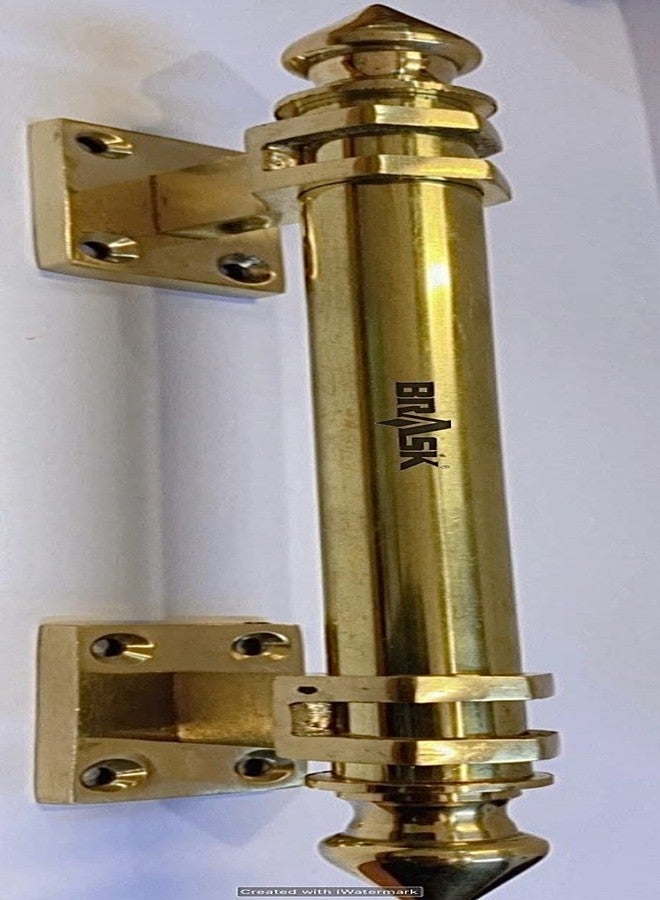 BRASK Brass Pull Door Handle 12" Temple Design Golden Finish (1 PC) - Image 1