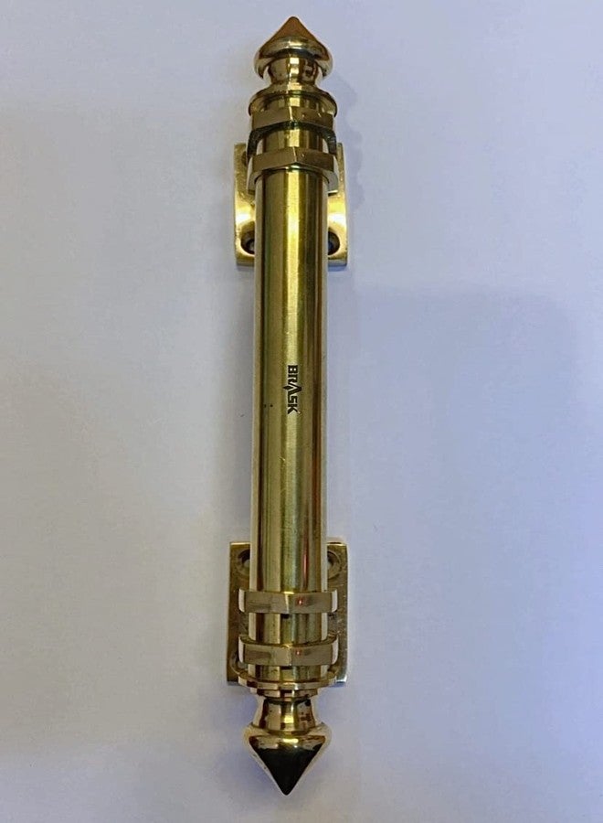 BRASK Brass Pull Door Handle 12" Temple Design Golden Finish (1 PC) - Image 2