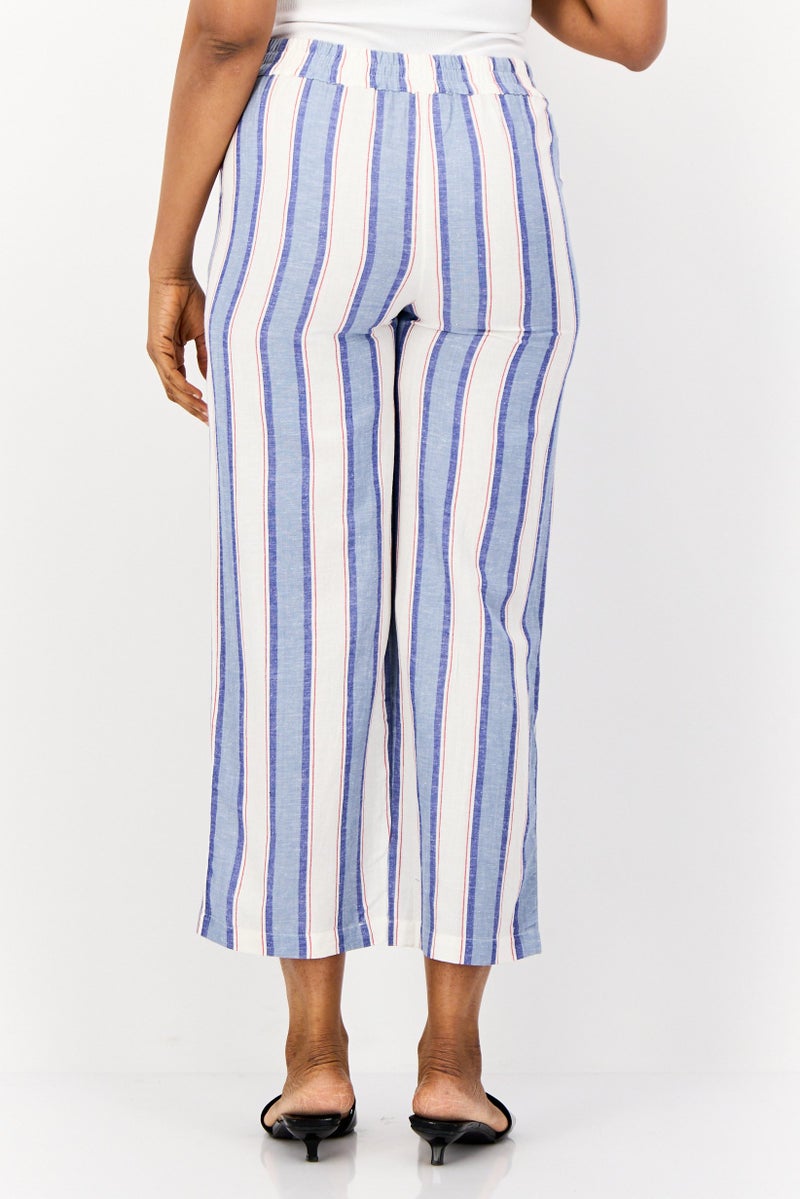 ONLY Women Regular Fit Stripe Palazzo Pants, Multicolor  - Image 4