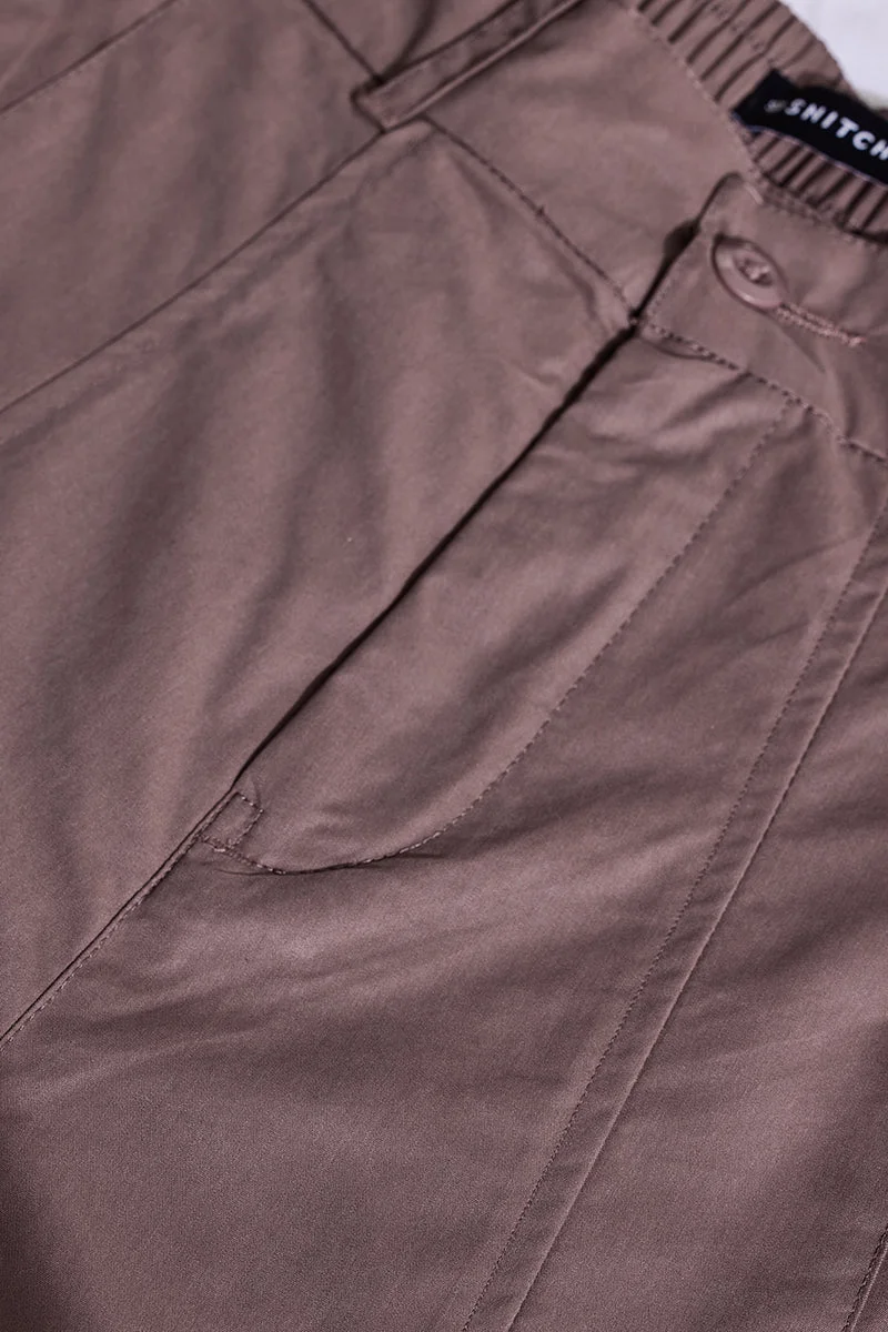 سنيتش Mauve Solid Loose Fit Streetwear Cargo