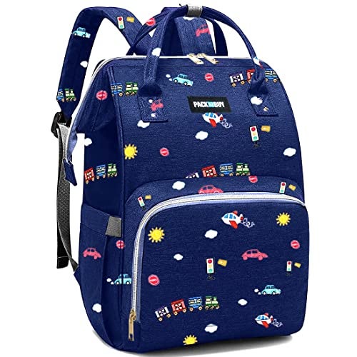 PACKNBUY Diaper Bag for Mothers for Travel, Maternity and Hospital Delivery Bag with Multiple Pockets, Insulated Bottle Space, Water Resistant Baby Bag for Mom (Dark Blue) - Image 1