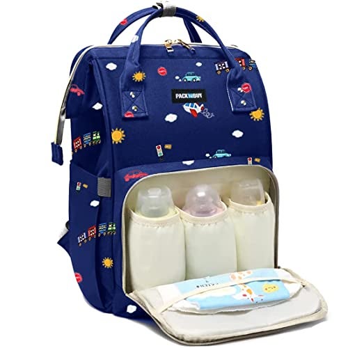 PACKNBUY Diaper Bag for Mothers for Travel, Maternity and Hospital Delivery Bag with Multiple Pockets, Insulated Bottle Space, Water Resistant Baby Bag for Mom (Dark Blue) - Image 2