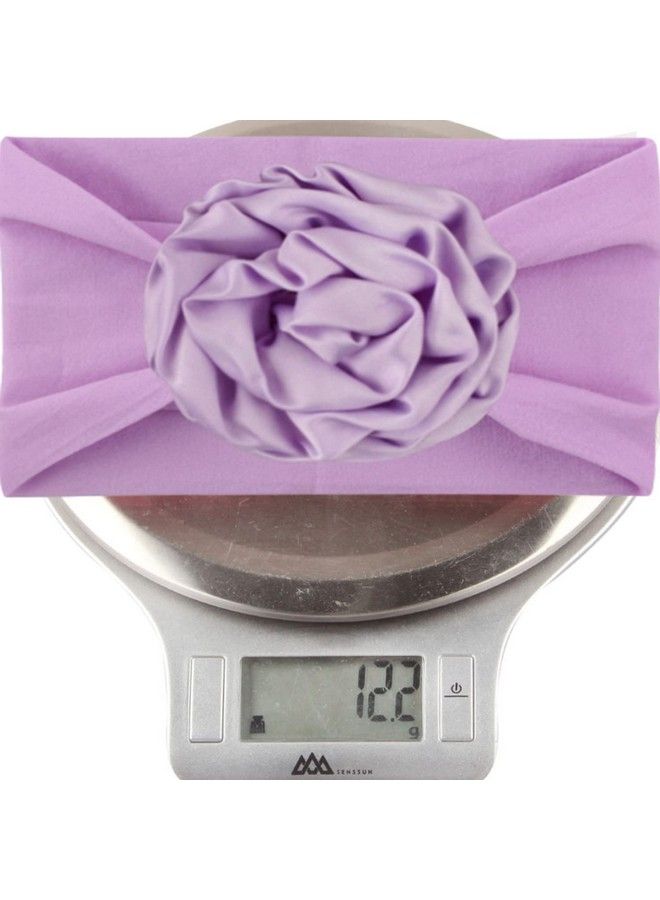 Syga Baby Girls Soft Nylon Headbands Hairbands Hair Accessories Ribbon Fancy Flower Headband Newborn Infant Toddlers Kids (Purple) - Image 5