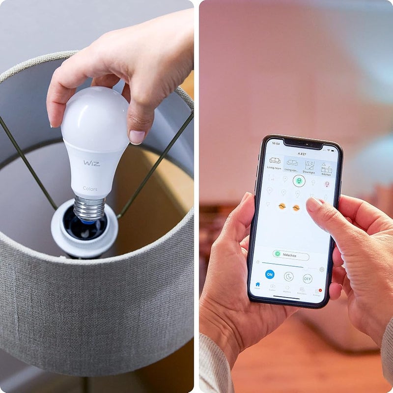 WiZ Colour [E27 Edison Screw] Smart Connected WiFi Light Bulb 2 Pack. 60W Colour and White Light, App Control for Home Indoor Lighting, Livingroom, Bedroom. - Image 2