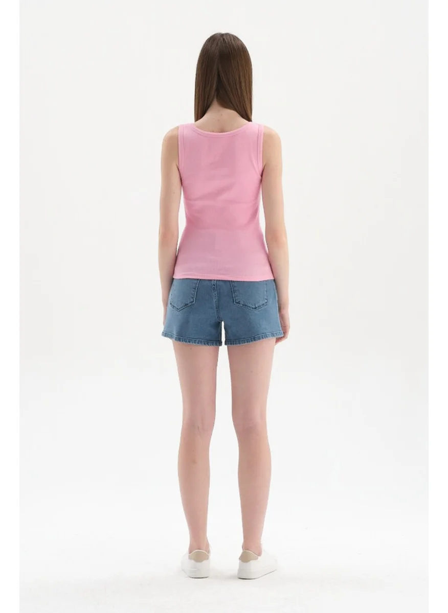 dagi Pink Thick Strapped Rib Athlete