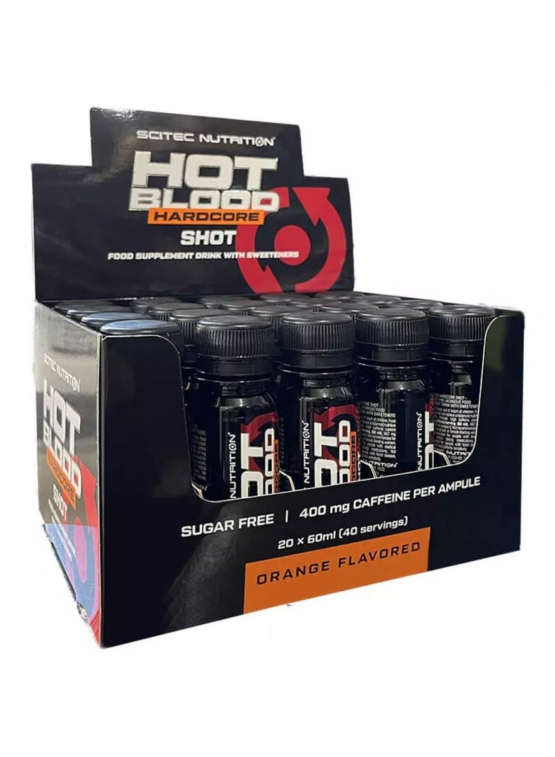 SCITEC NUTRITION Hot Blood Shots Pre Workout 20 Shots in One Box 60 ml each
