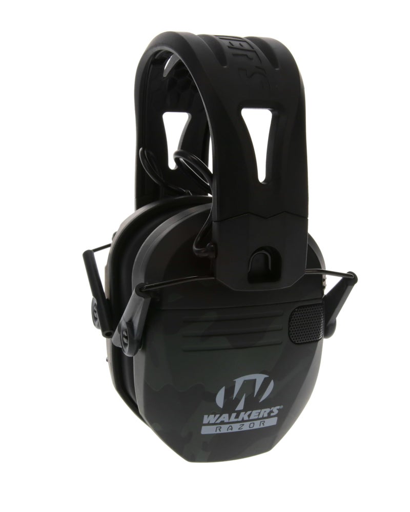 Walker's سماعات وولكرز رايزور تاكتي-غريب - تمويه رمادي متعدد الألوان، حزام رأس سيليكون مركب عالي الأداء غير قابل للانزلاق - وضوح صوت طبيعي كامل نطاق ديناميكي 23 NRR، تمويه متعدد الألوان - Image 1