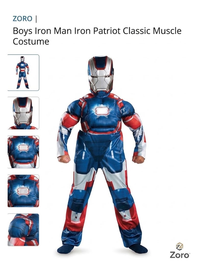 Zoro Boys Iron Man Iron Patriot Classic Muscle Costume - Image 2