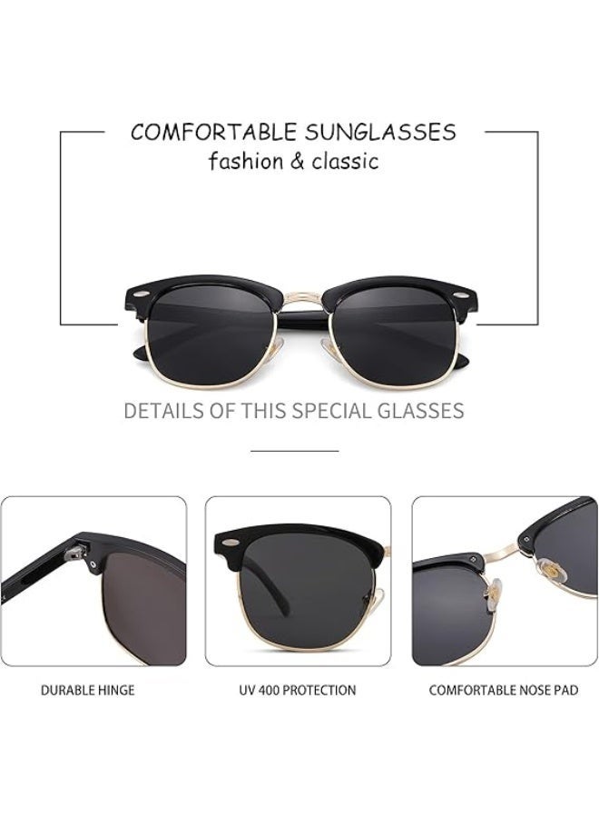 Semi-Rimless Polarized Sunglasses UV 400 Protection for Women Men - Image 5